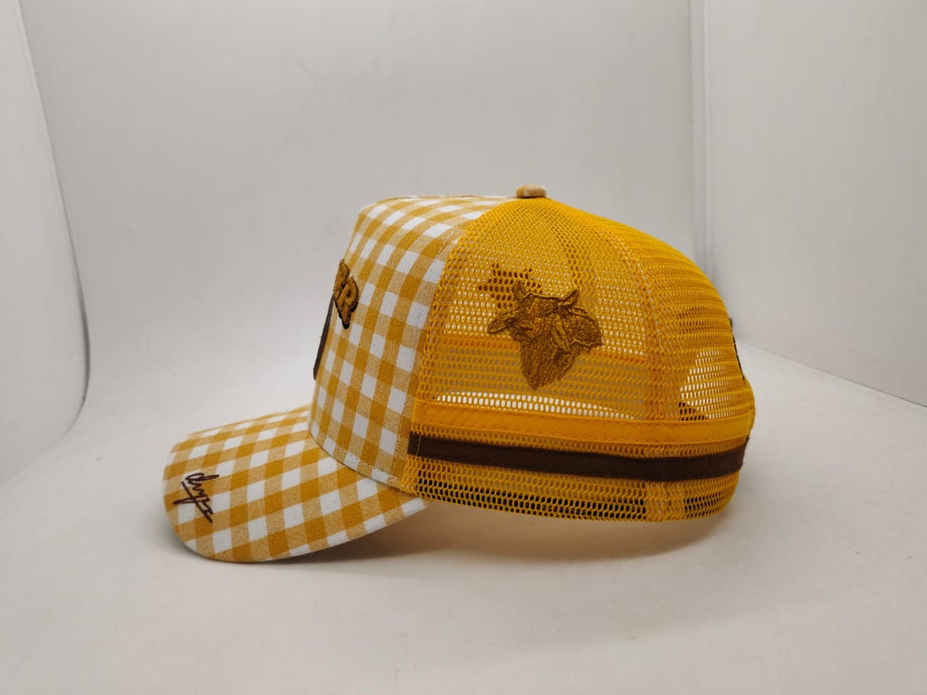 Dwyer Trucker Cap - Yellow & White Checkered