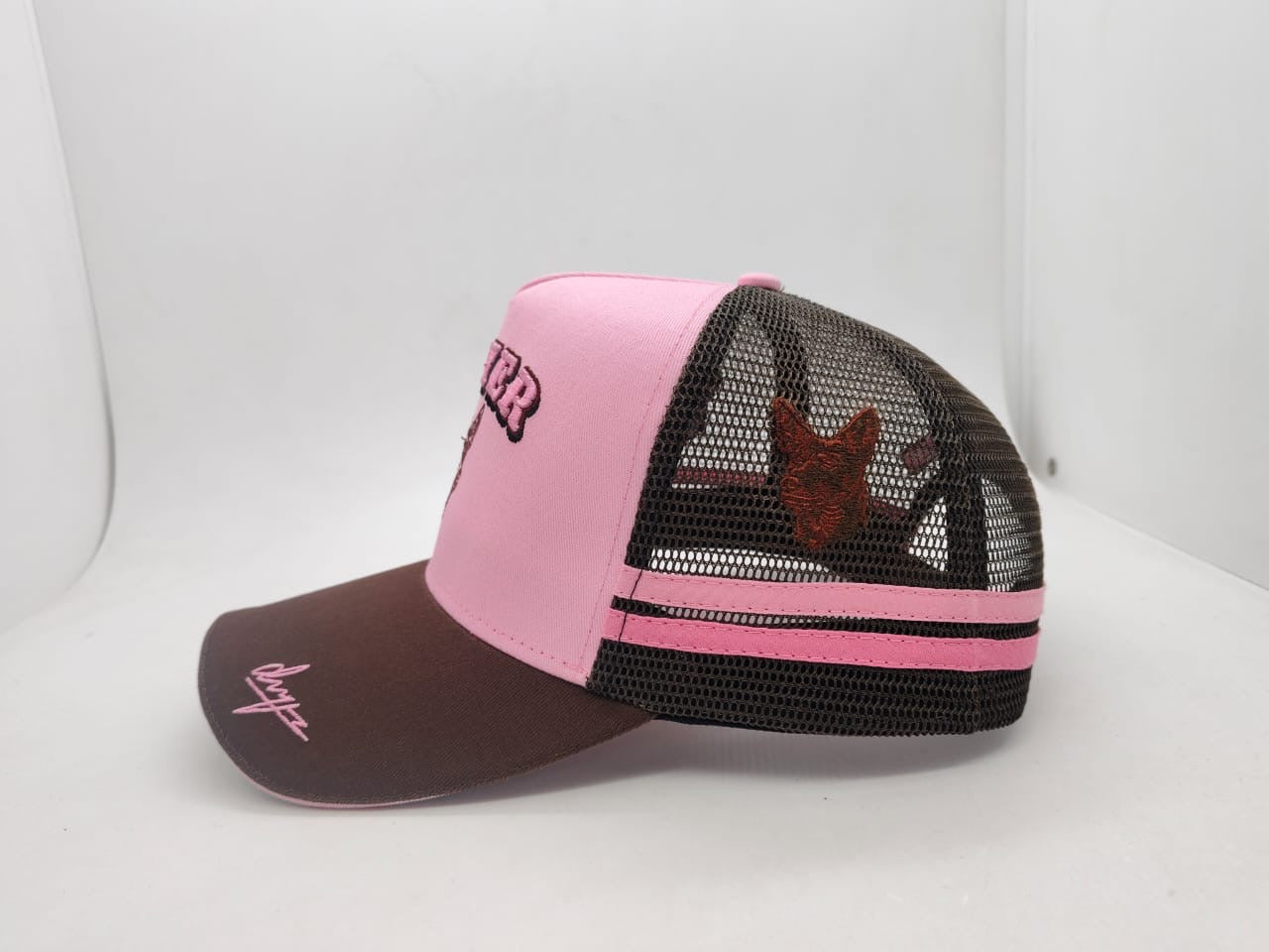 Dwyer Trucker Cap - Baby Pink & Brown